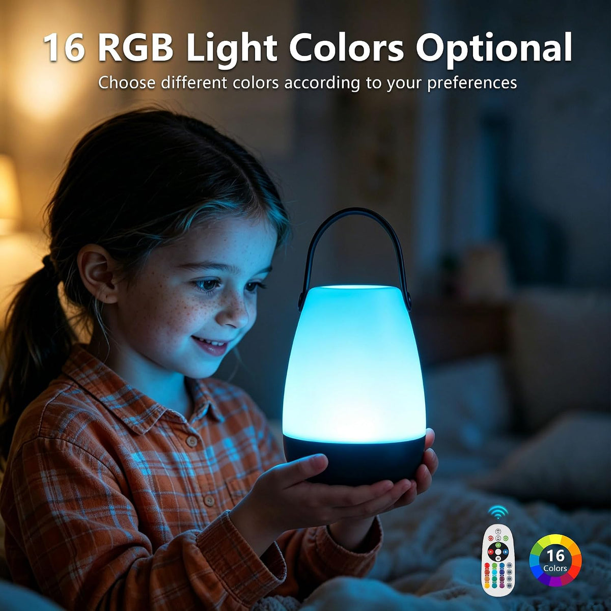 2-Pack Outdoor Rechargeable Table lamp,IP44 Waterproof,Remote | USB charging,PC Material,16 RGB colors,Outdoor