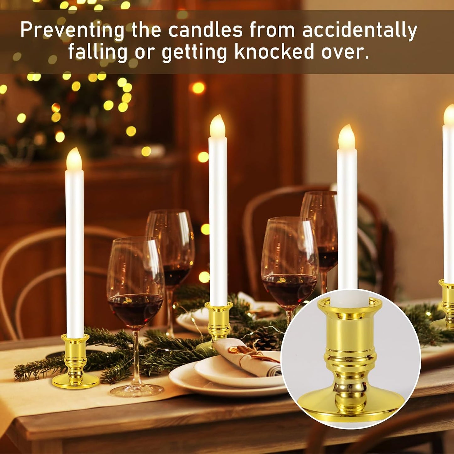 12 Pack Christmas Window Candles, Battery Operated Window Candles with Timer Remote, LED Window Candle with Candle