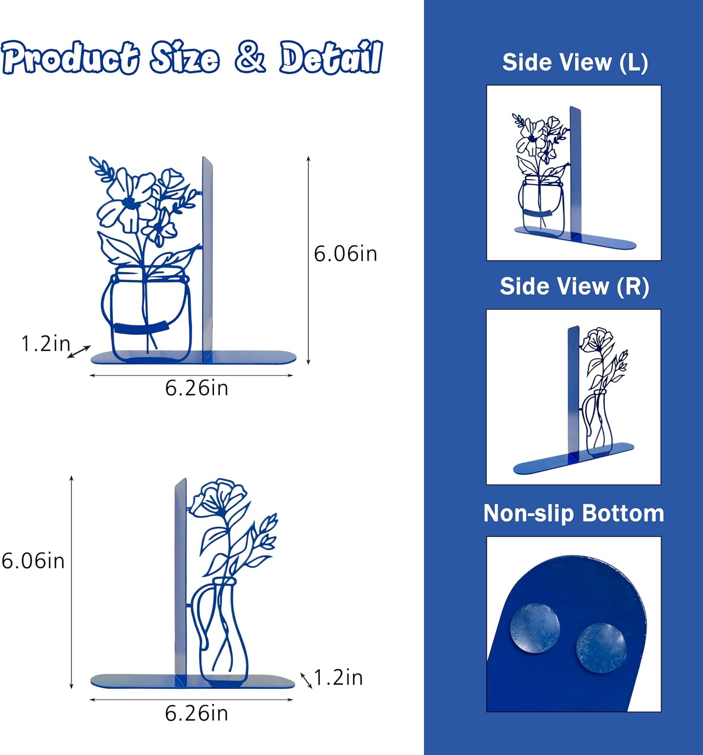 Metal Decorative BookEnds / Blue