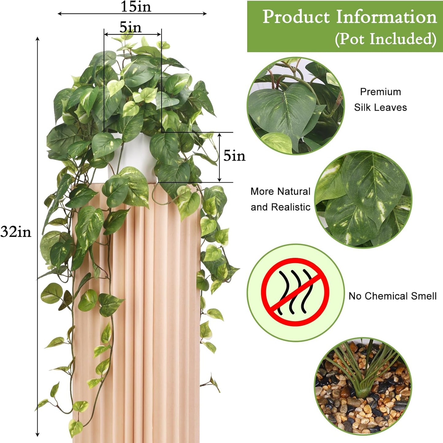Fake Plants Artificial Plants Indoor Faux Plant / 32in