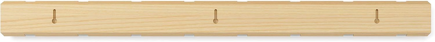 Umbra Flip Coat Rack, Wall Mount 8-Hook, Space Saving, Natural/Nickel | Real wood and steel build, retractable hooks