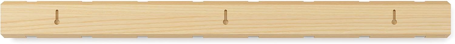 Umbra Flip Coat Rack, Wall Mount 8-Hook, Space Saving, Natural/Nickel | Real wood and steel build, retractable hooks