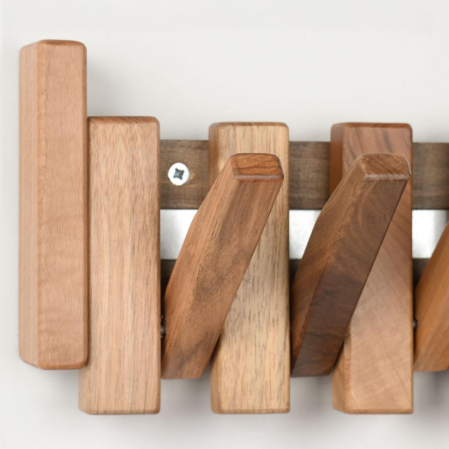 Solid Walnut Piano Key Coat Rack / Walnut-regular-natural / 6 Hooks