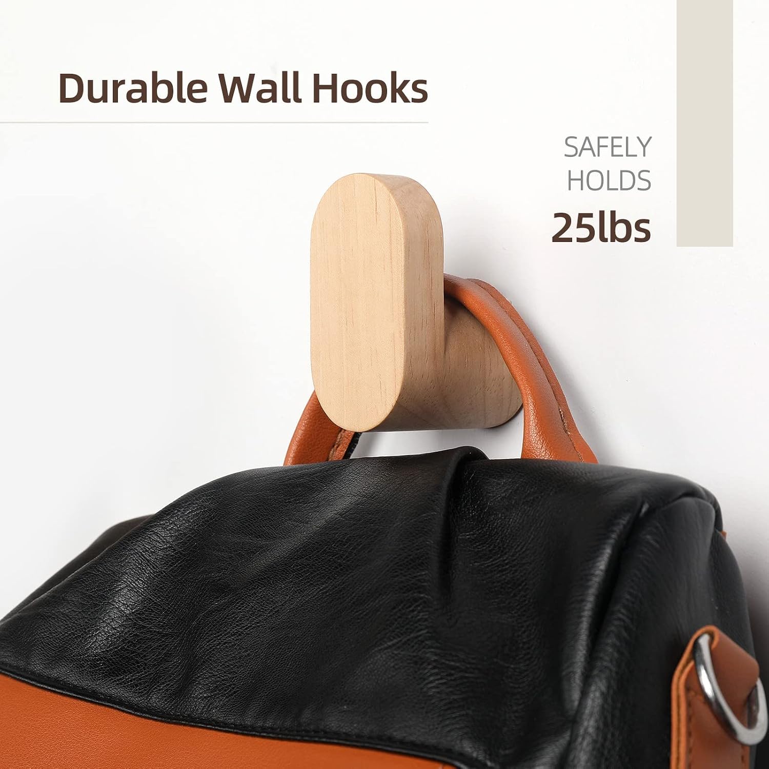 Wood Wall Hooks / Natural Color / Set of 4