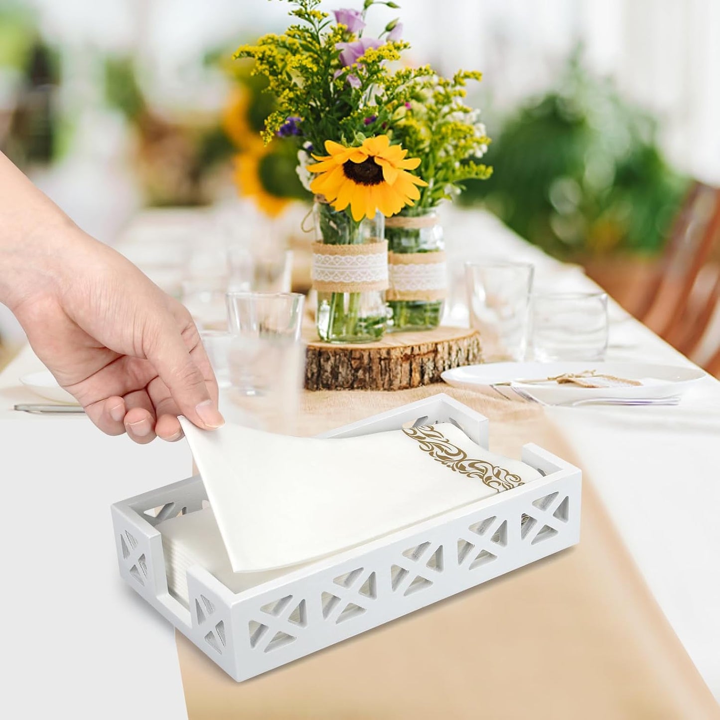 Guest Towel Holder Tray / White