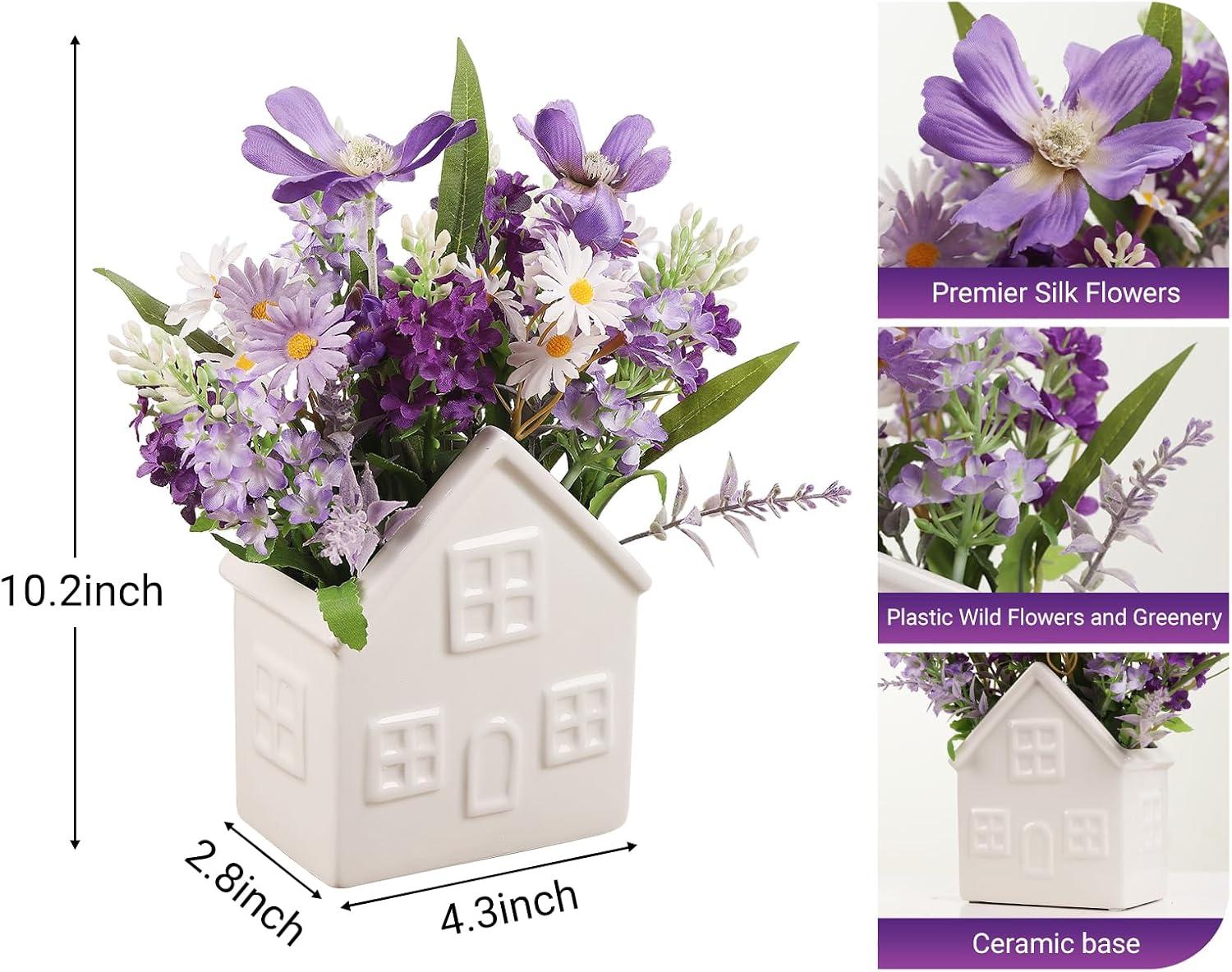 Faux Potted Plants / Purple
