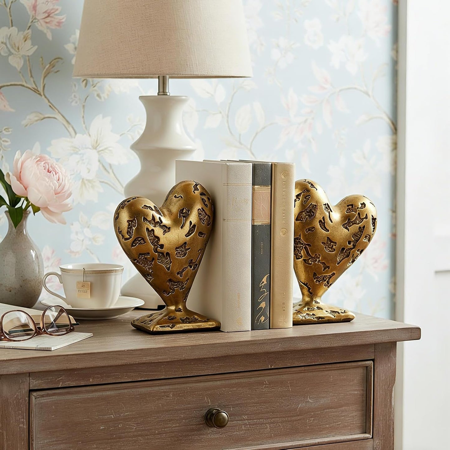 Decorative Book Ends / Gold / Set of 2