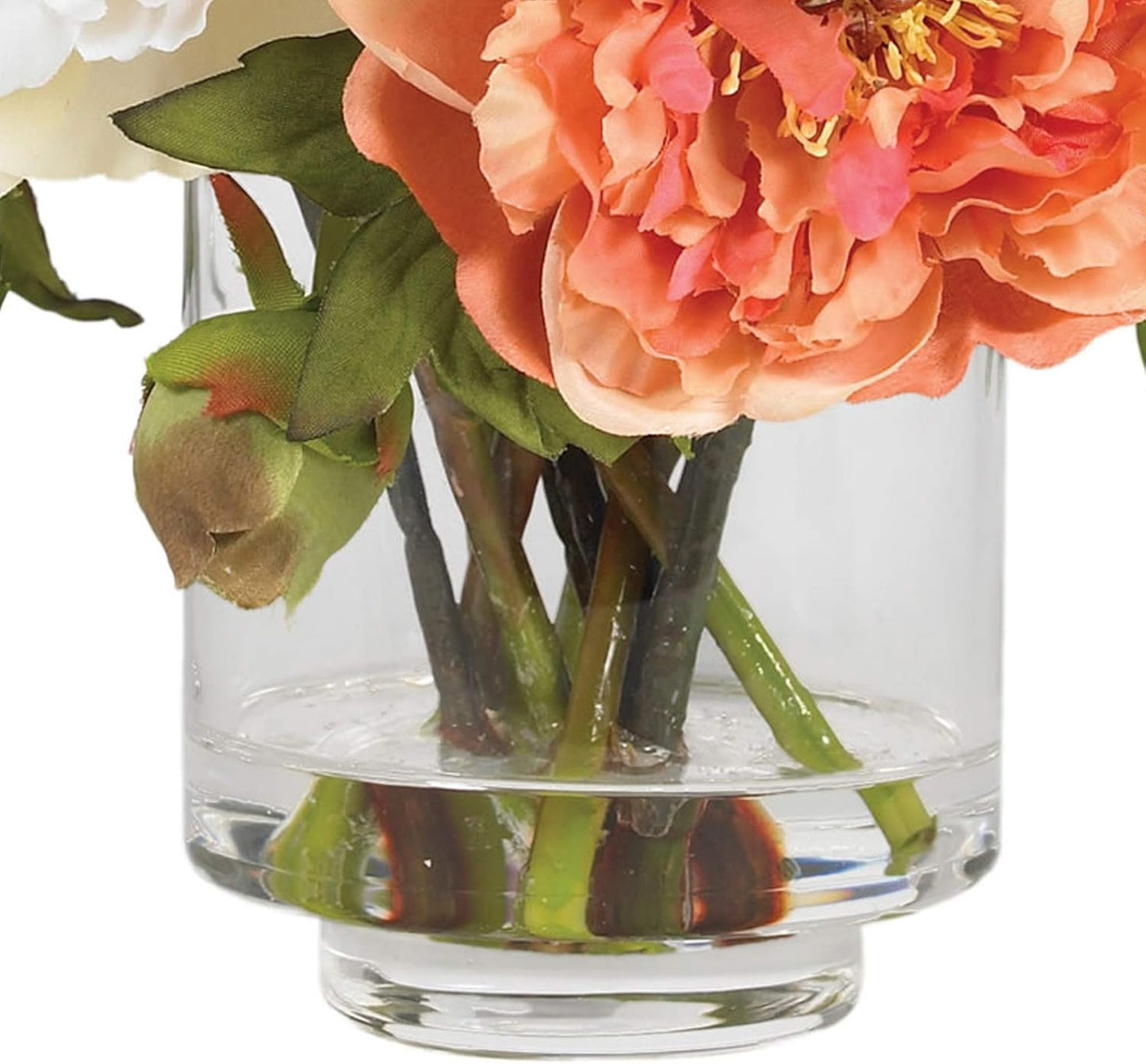 Faux Flowers / Mini Artificial Peony Floral Arrangement / Assorted / 10"D x 10"W x 10"H
