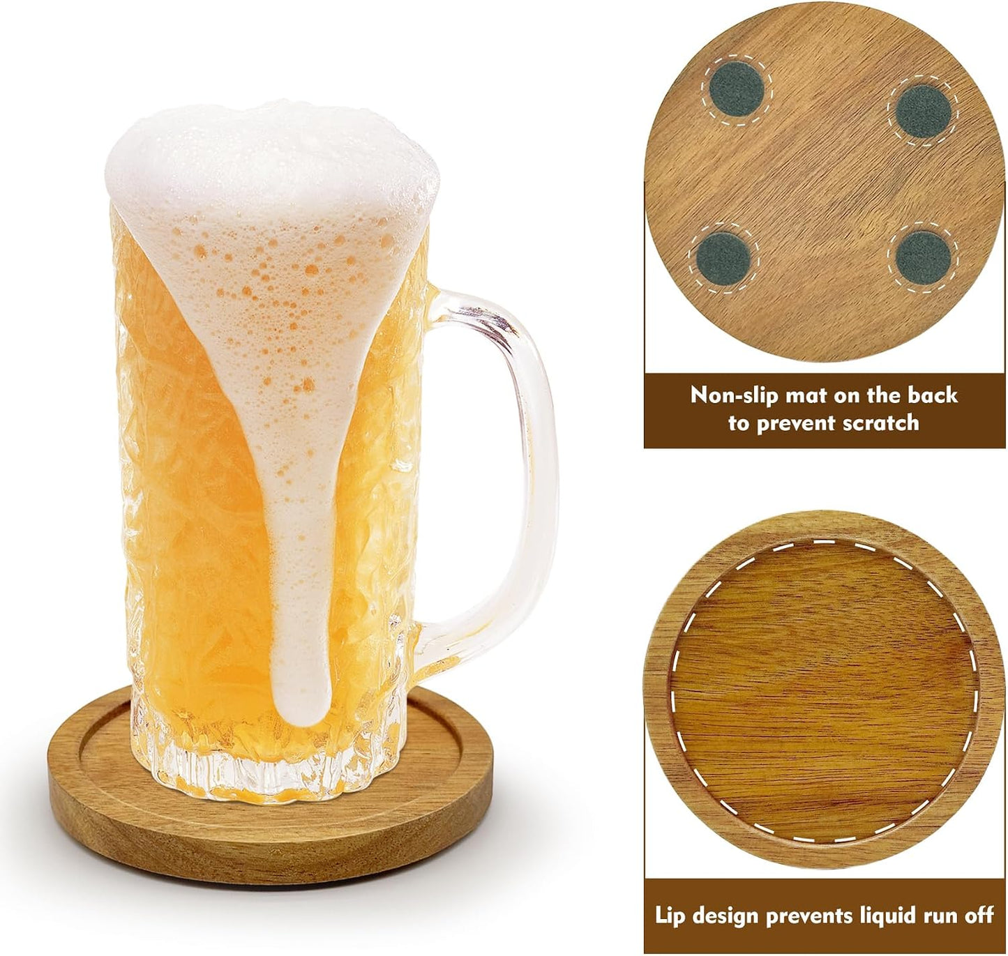 Holder / Acacia Wood Coaster / Set of 4