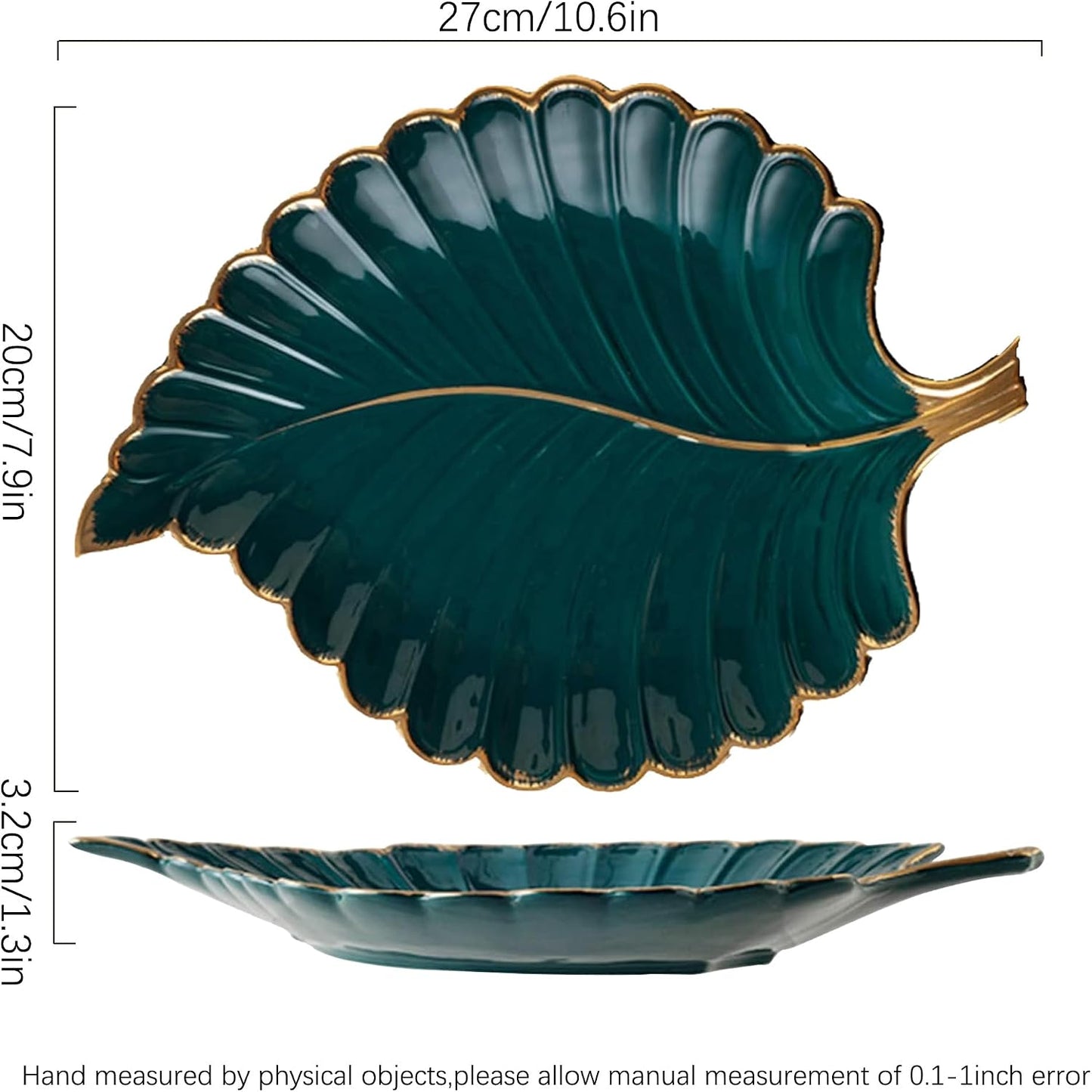 Jewelry Tray Ceramic Ring Holder Dish " Green Key / #a Green Ceramic Leaf Jewelry Tray / 10.6 x 7.9