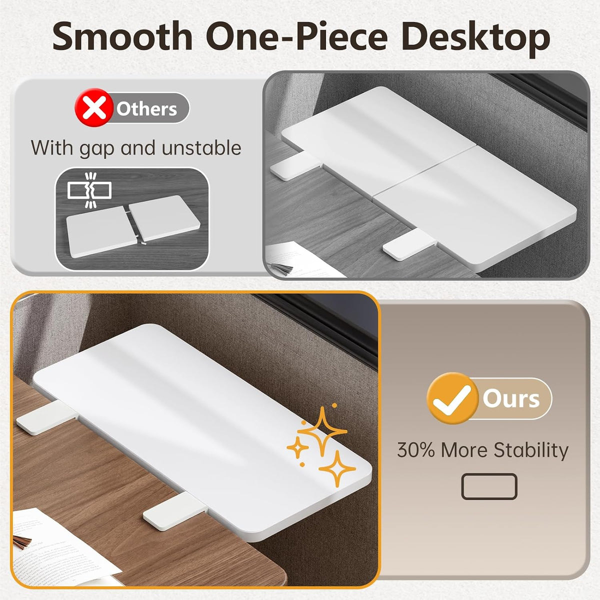 3 in 1 Clamp-on Desk Extender Shelf, 15.7×7.5 Inch, White | Adjustable Desk Riser for Monitor & Keyboard, Heavy-Duty