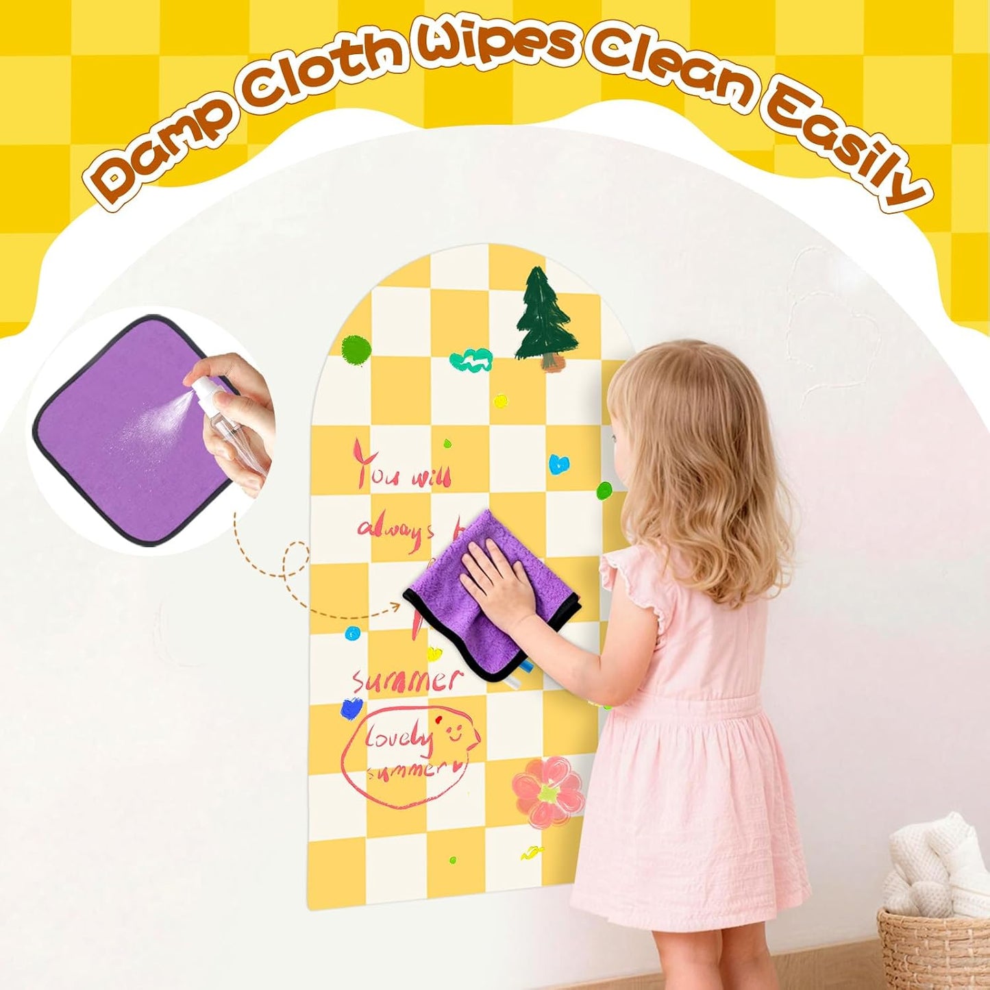 Magnetic Wall Decal Chalkboard / Yellow / 24 x 40