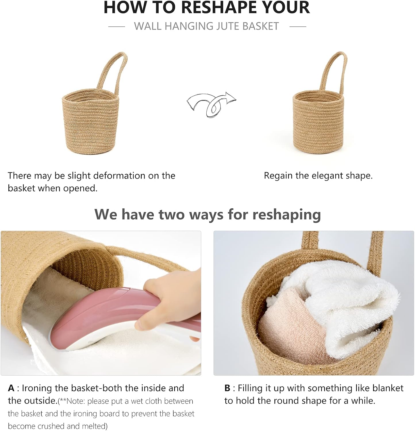 Jute Woven Storage Organizer Flower / 6.5"wx7"h / 6.5 Inch / Set of 2