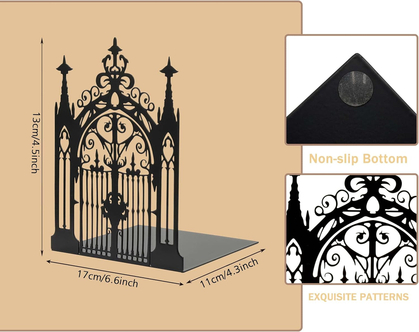 Gothic Church Architectural Metal Bookends