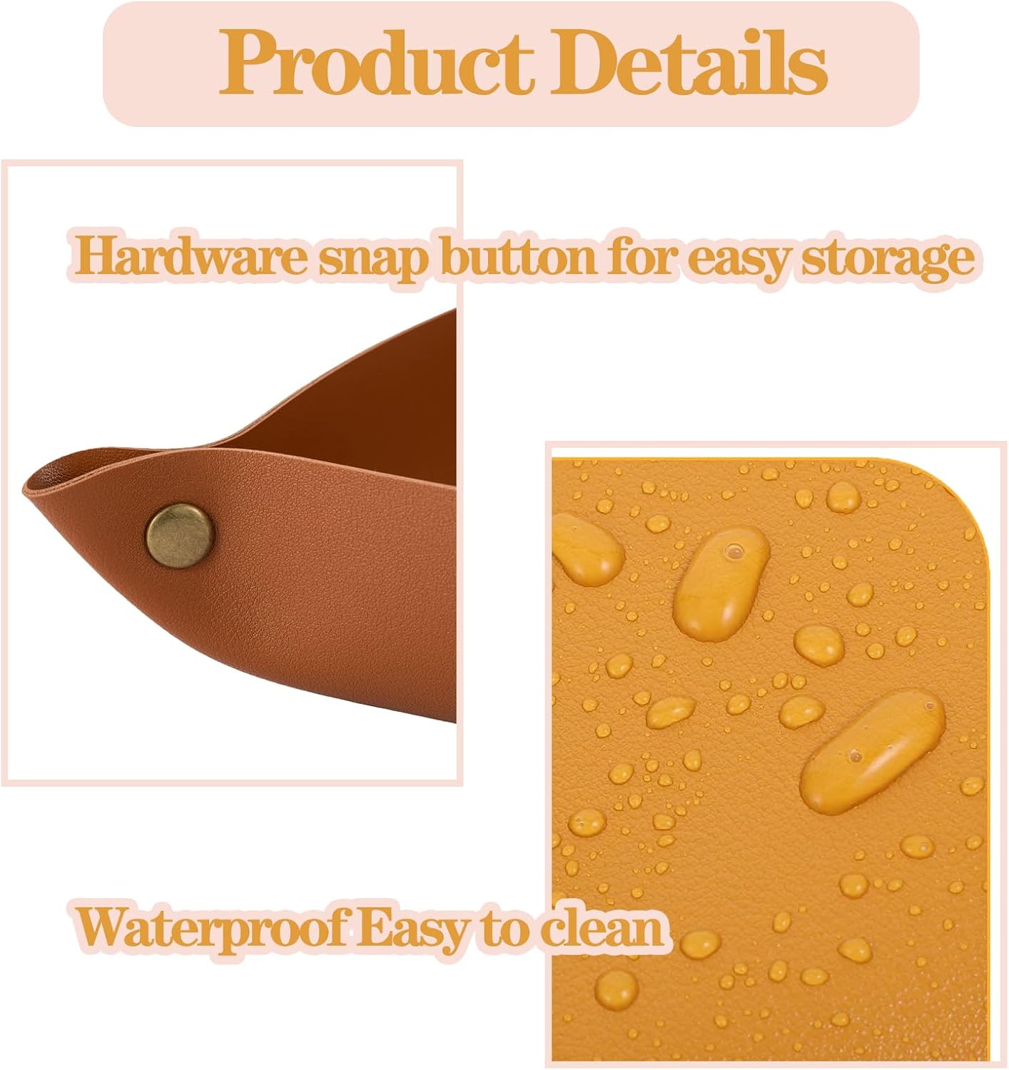 6 Packs PU Leather Jewelry Valet Tray for Women and Men