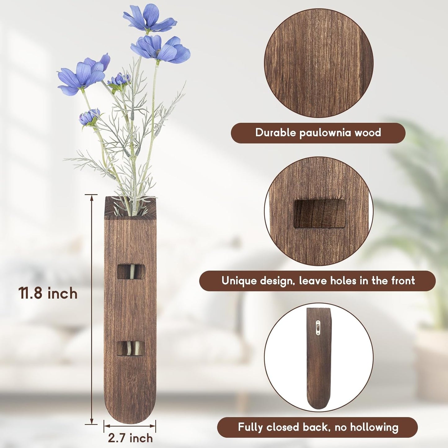 Wood Planter Set / Log Color-d / Set of 3