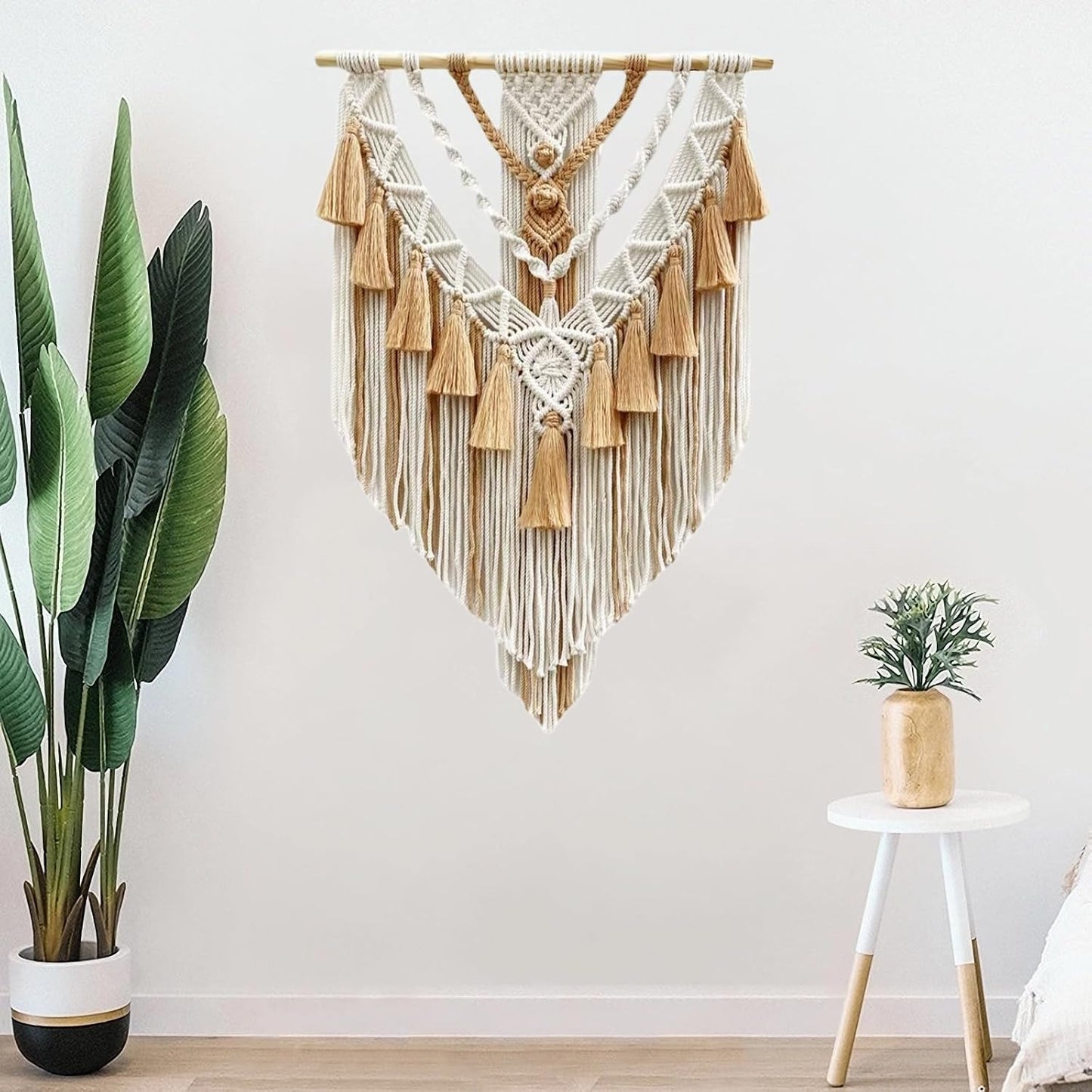 Woven Macrame Wall Art for Decorating / Brown