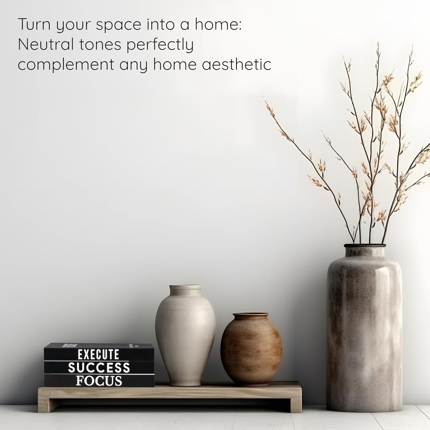 Motivational Desk Décor Decorative Books for Modern Home Office Decor Shelf / Black / Set of 3