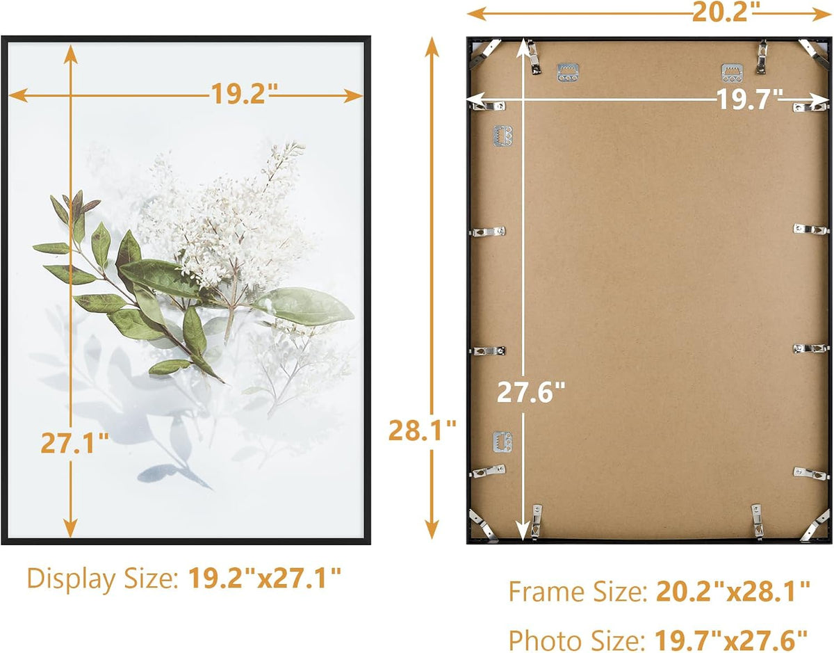 Golden State Art 19.7x27.6 Aluminum Puzzle Frame Acrylic Front Black | 50x70cm Picture Frame for 1000 Pieces Puzzles