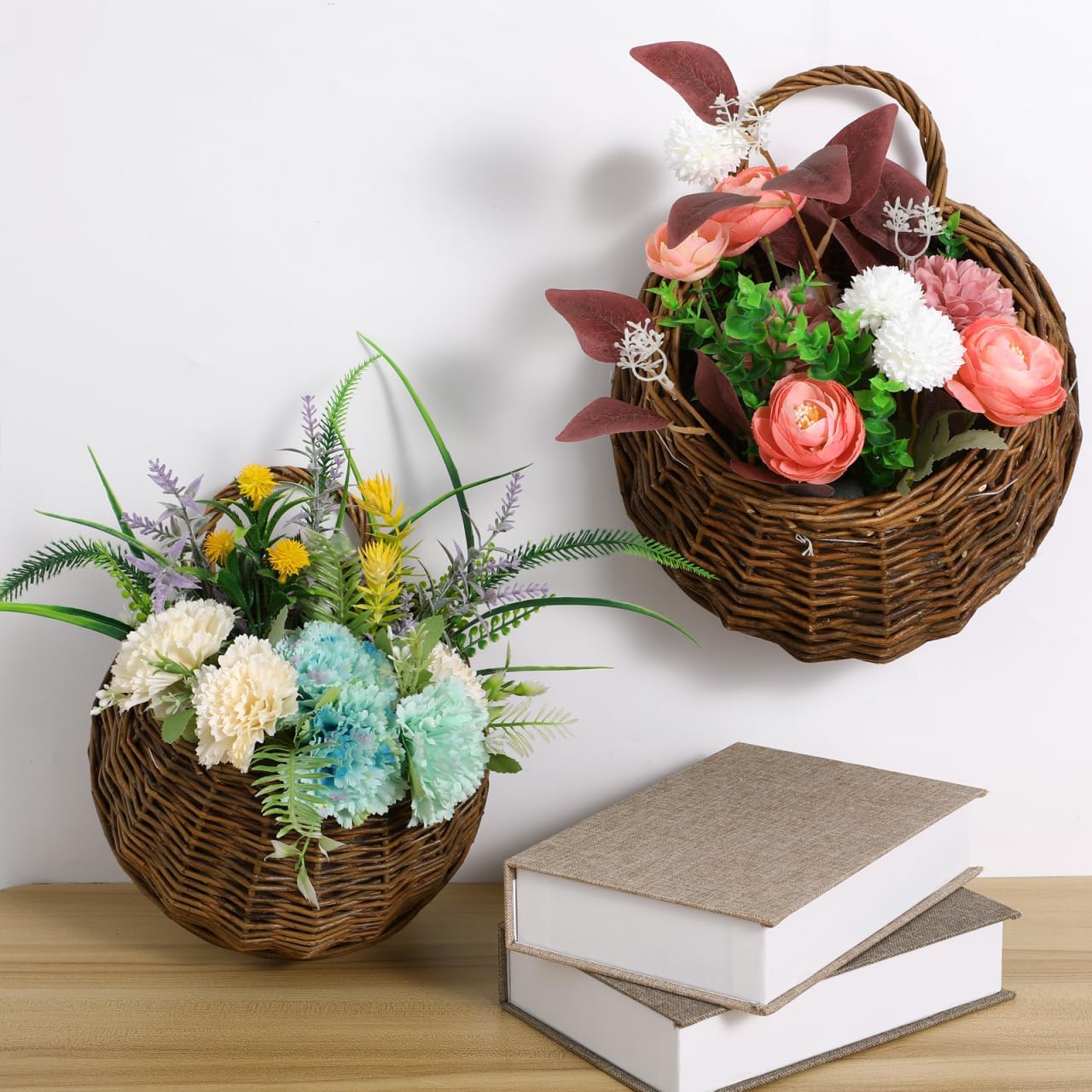 Wicker Wall Hanging Planter Set / Set of 2