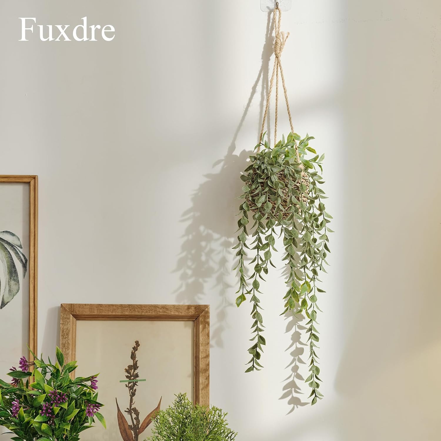 Mini Artificial Hanging Greenary Fake Hanging Plants in Basket / Hanging-a / Set of 3