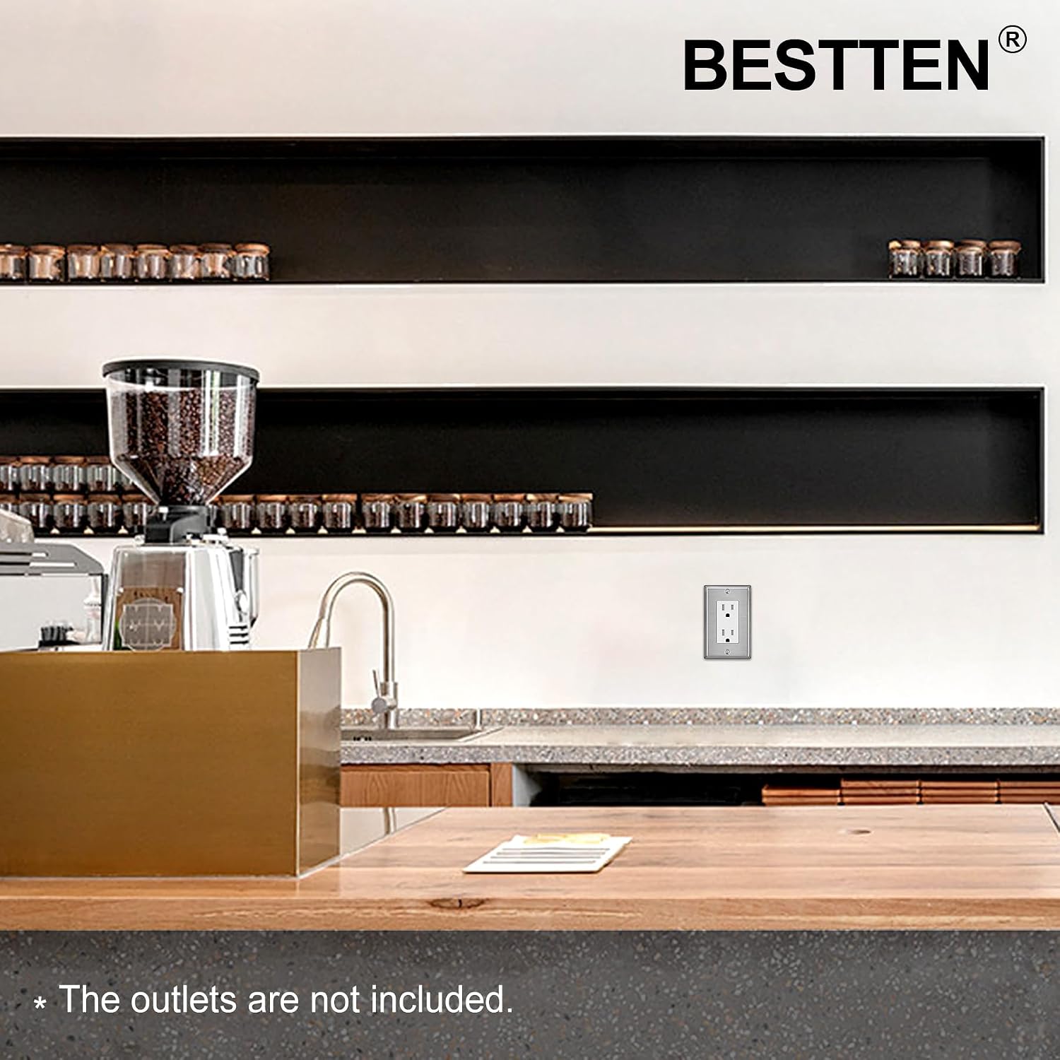 30 Pack BESTTEN Decorator Switch or Receptacle Outlet Metal Wall Plate | Standard Size, H4.53" x W2.76", Stainless