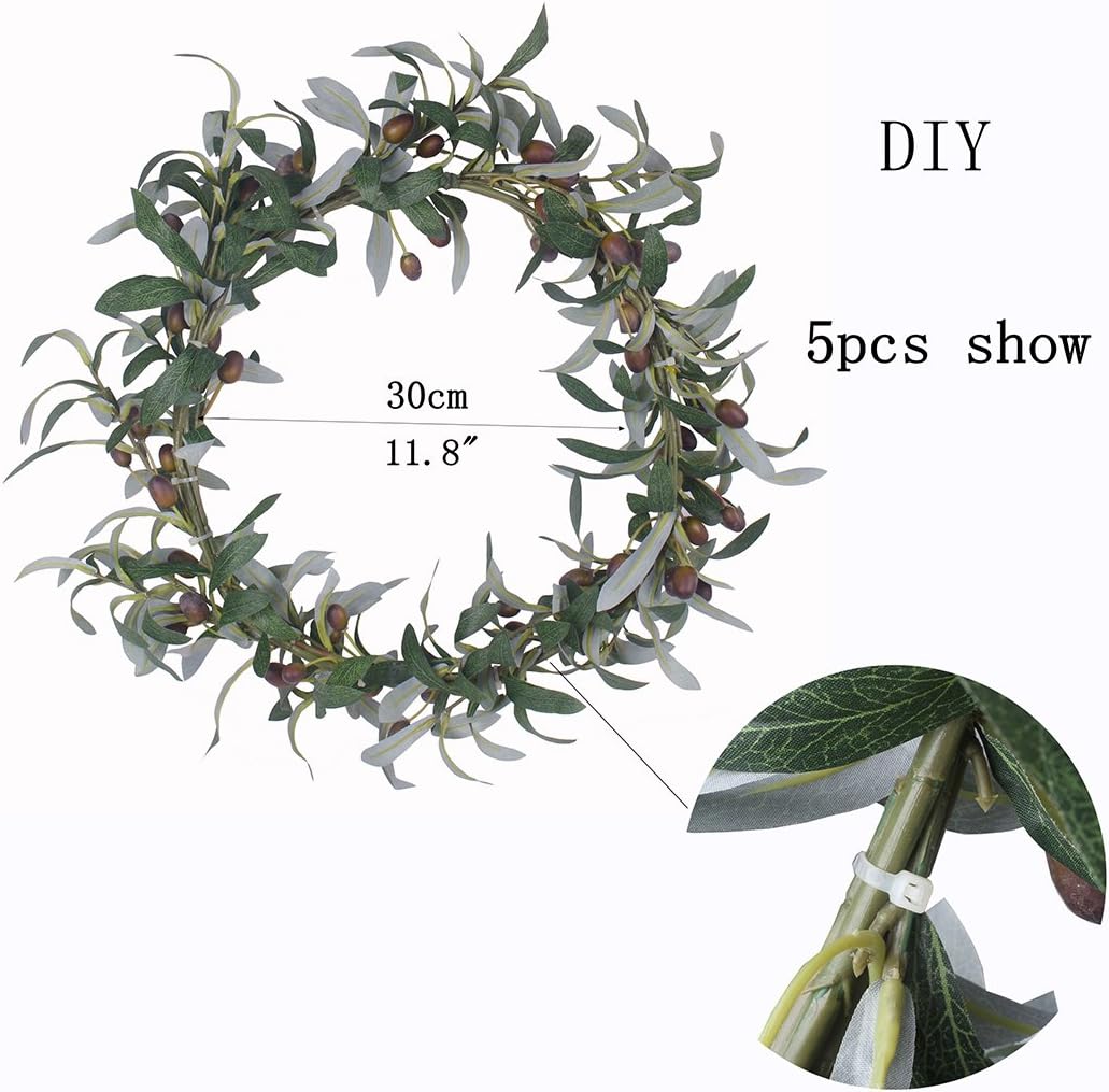 Artificial Olive Branch Stems / Green / 28 Inch / Set of 5
