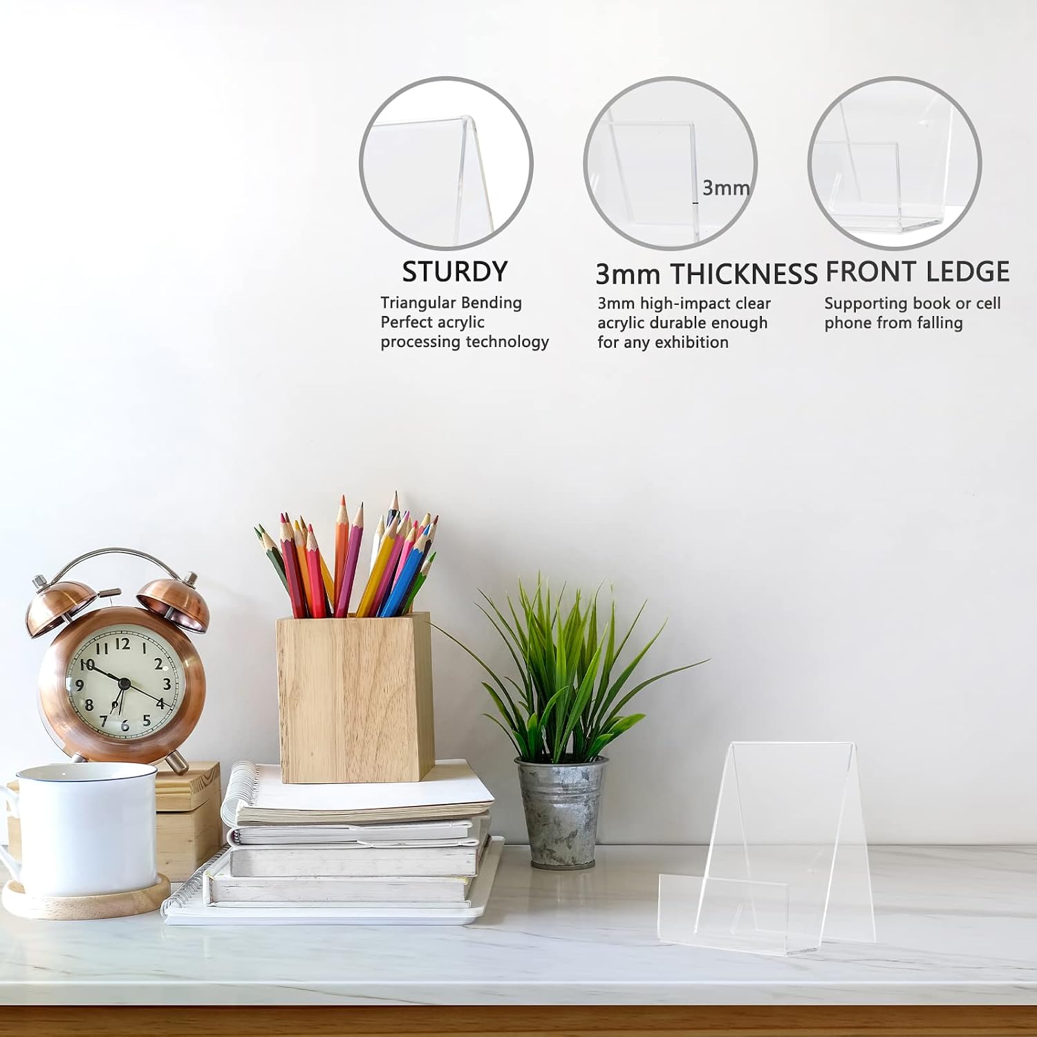 6'' x 4'' Acrylic Book Display Stand Easel / Clear / Set of 10