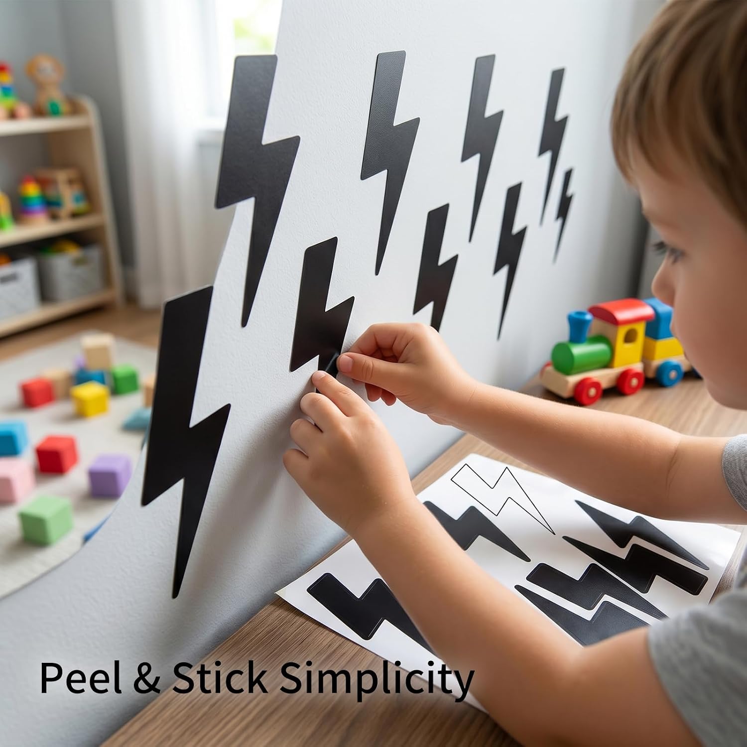 Lightning Bolt Wall Decals / Black / Set of 320