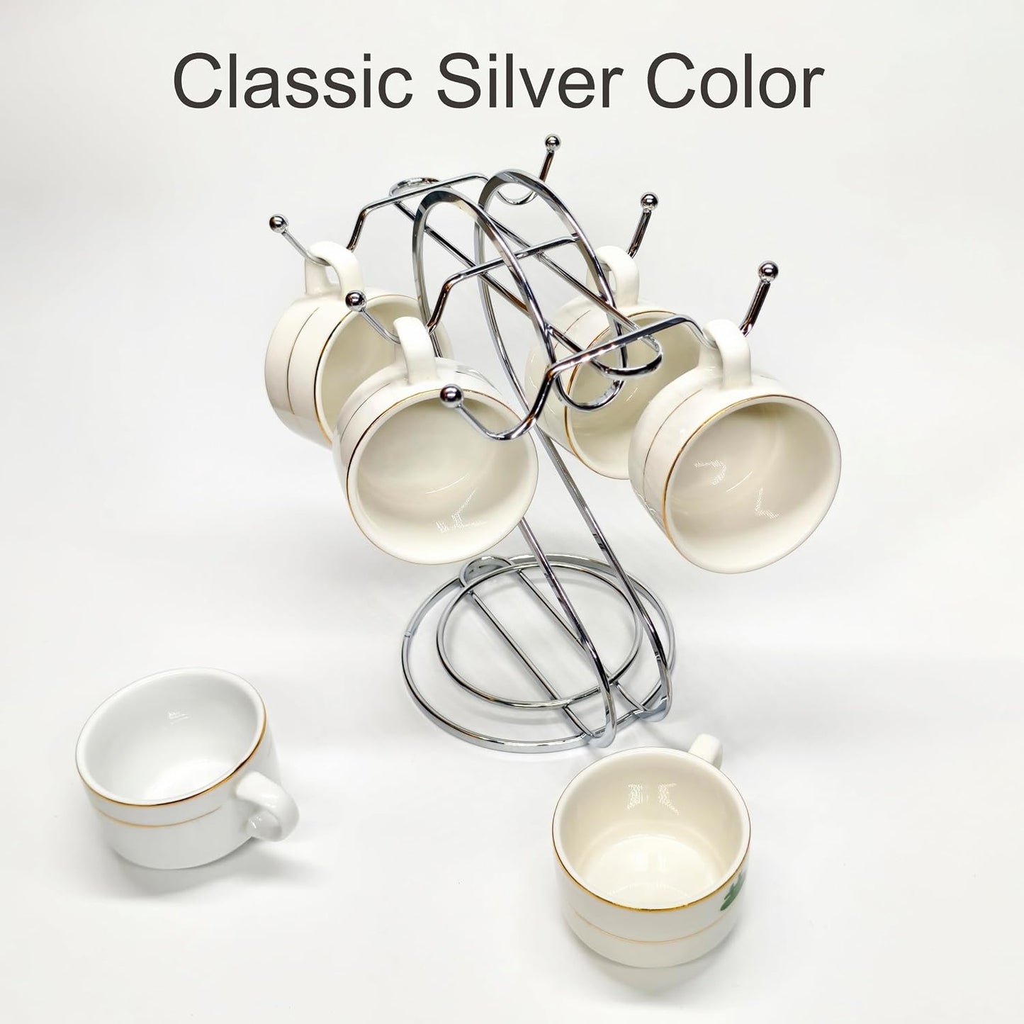 Coffee Mug Holder Metal,Mug TeaCups Holders Countertop,Coffee Mug Tea Cup Stand Storage Rack Tabletop Counter 6