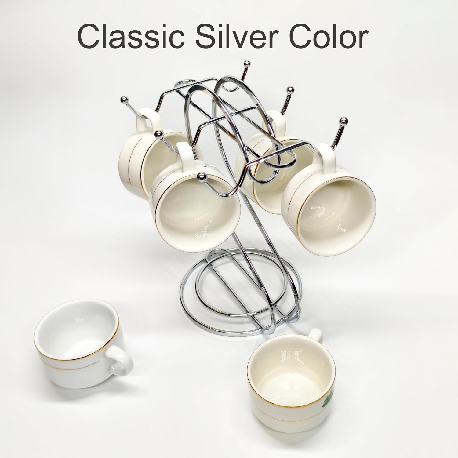 Coffee Mug Holder Metal,Mug TeaCups Holders Countertop,Coffee Mug Tea Cup Stand Storage Rack Tabletop Counter 6