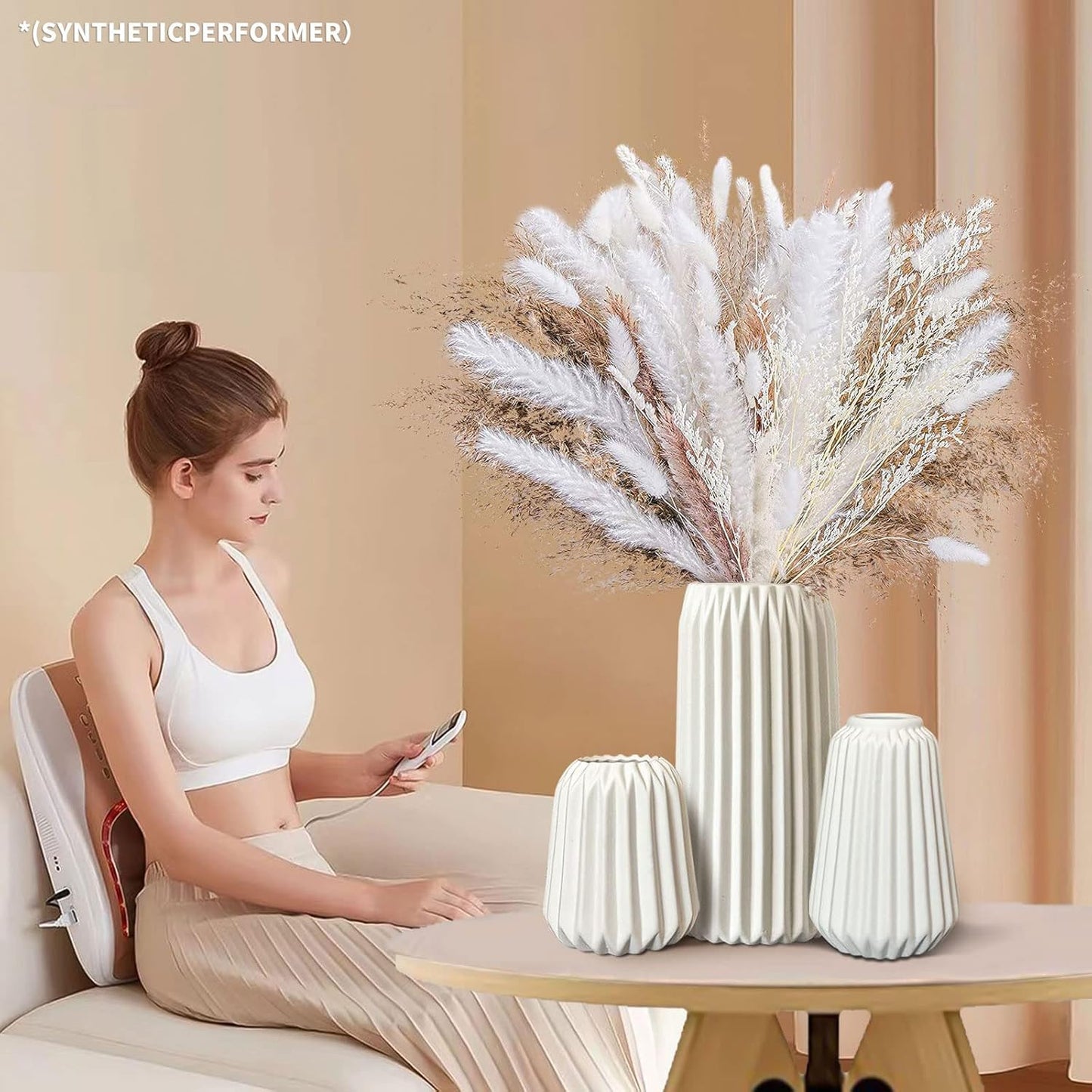 Ceramic Vases -White Vase for Modern Home Decor / White 3 Set / Set of 3