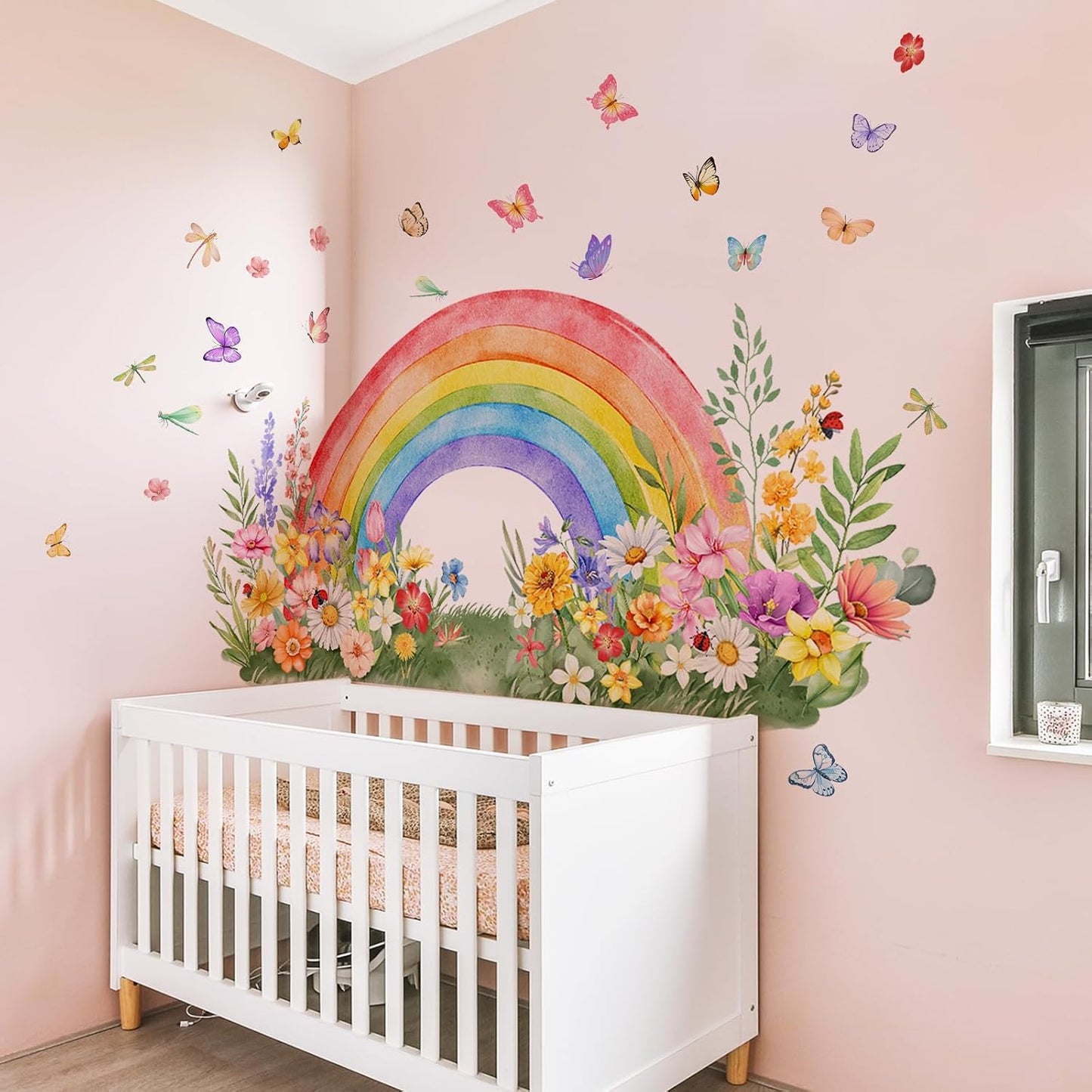 Rainbow Wall Decals Self-Adhesive Decal / Flower Rainbow
