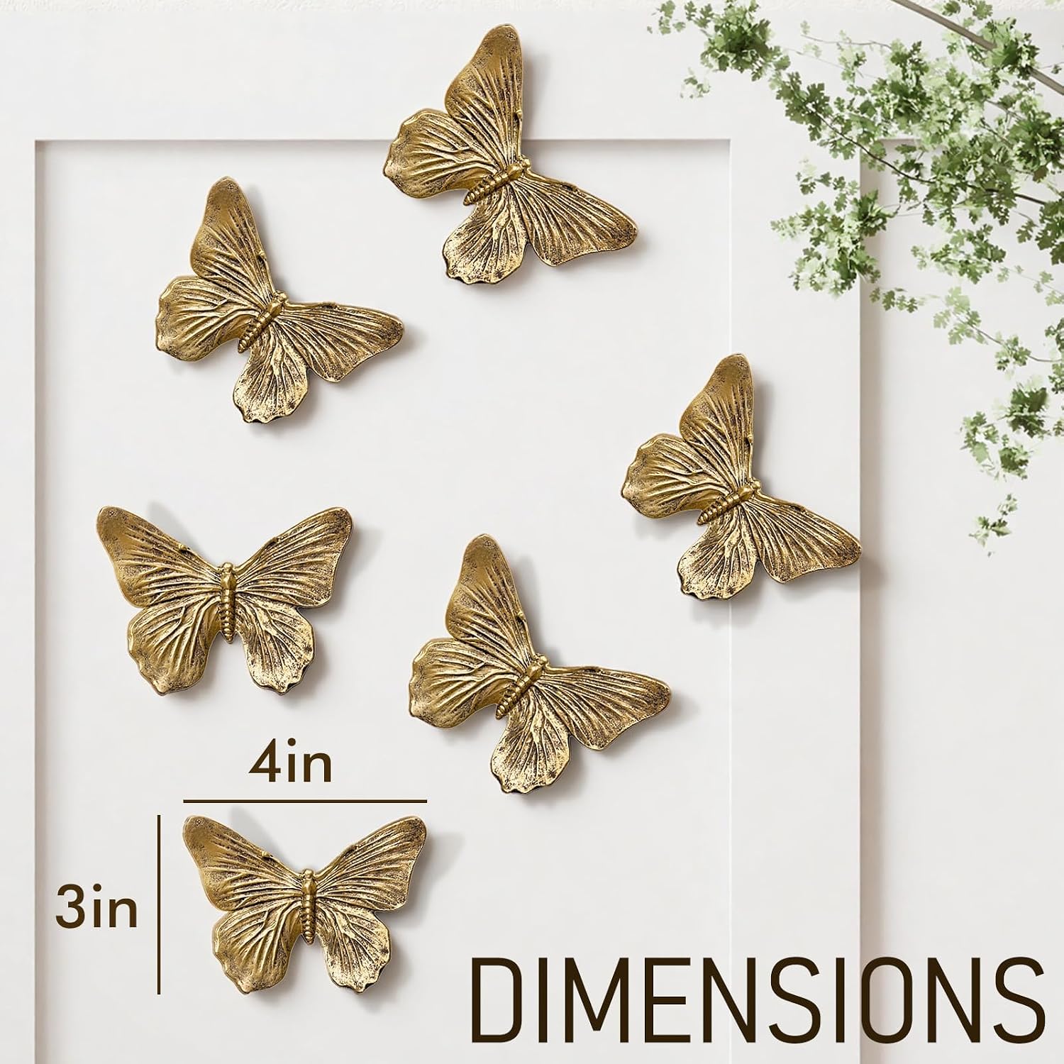 3D Butterfly Wall Decor Set / Copper / Set of 6