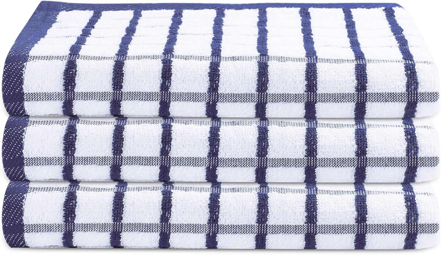Urban Villa Kitchen Towels Cotton Dish Towels 20”x30” (Set of 3) Black Wht