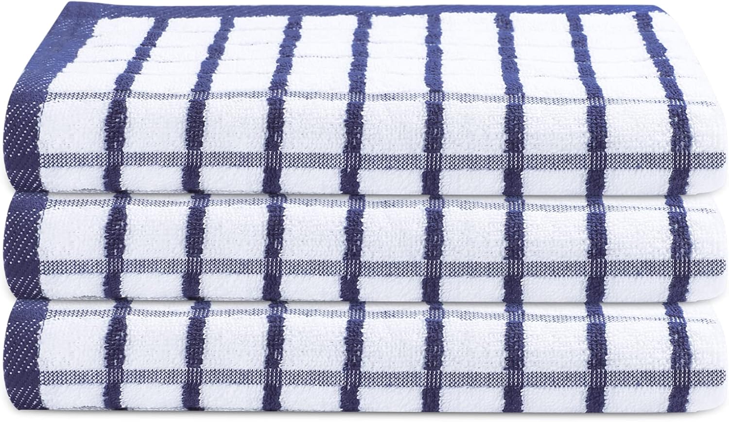 Urban Villa Kitchen Towels Cotton Dish Towels 20”x30” (Set of 3) Black Wht
