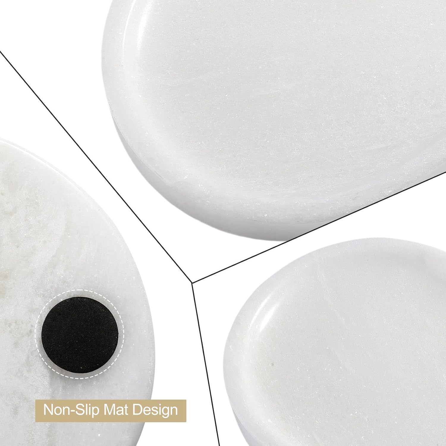 Marble Vanity Tray / Namib Bianco White / 10 x 5 x 0.7