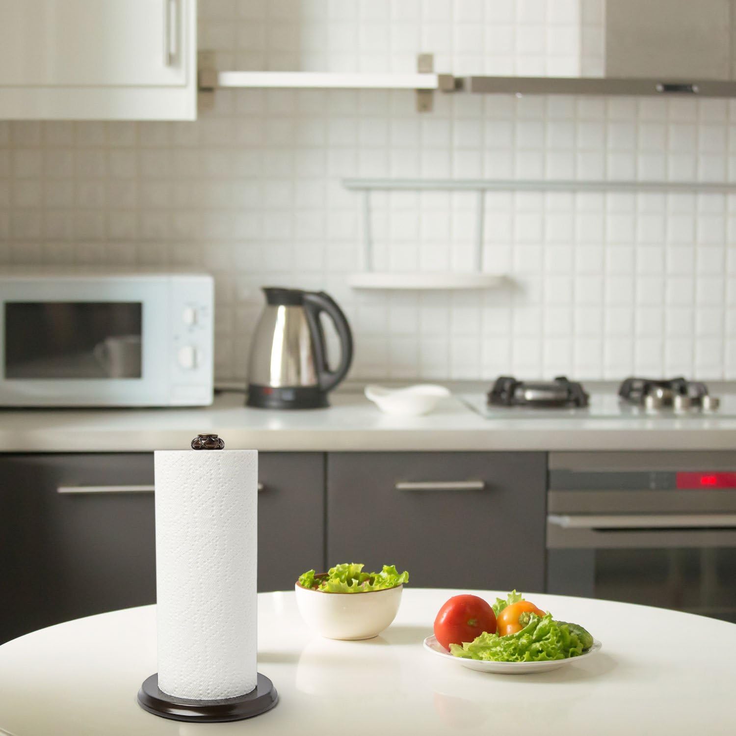 Paper Towel Holder Stand for Countertop, Decorative Freestanding | Paper Towel Holder with Non-Slip Weighted Base