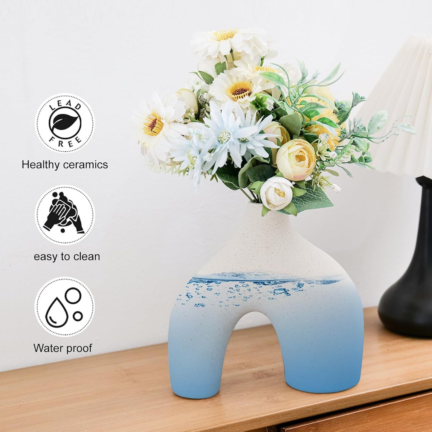 Ceramic Vase for Modern Minimalist Bohemian Decor / Beige / Set of 2