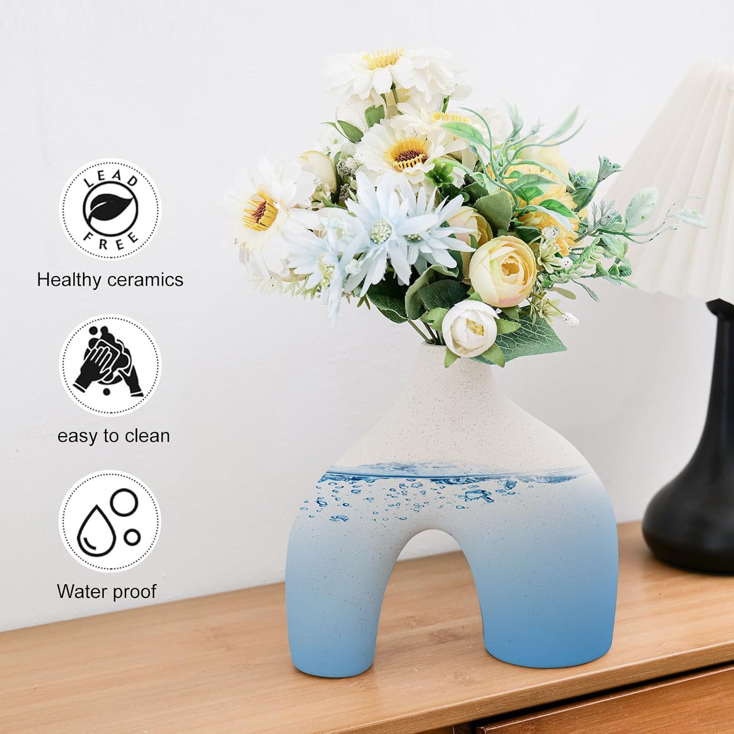 Ceramic Vase for Modern Minimalist Bohemian Decor / Beige / Set of 2