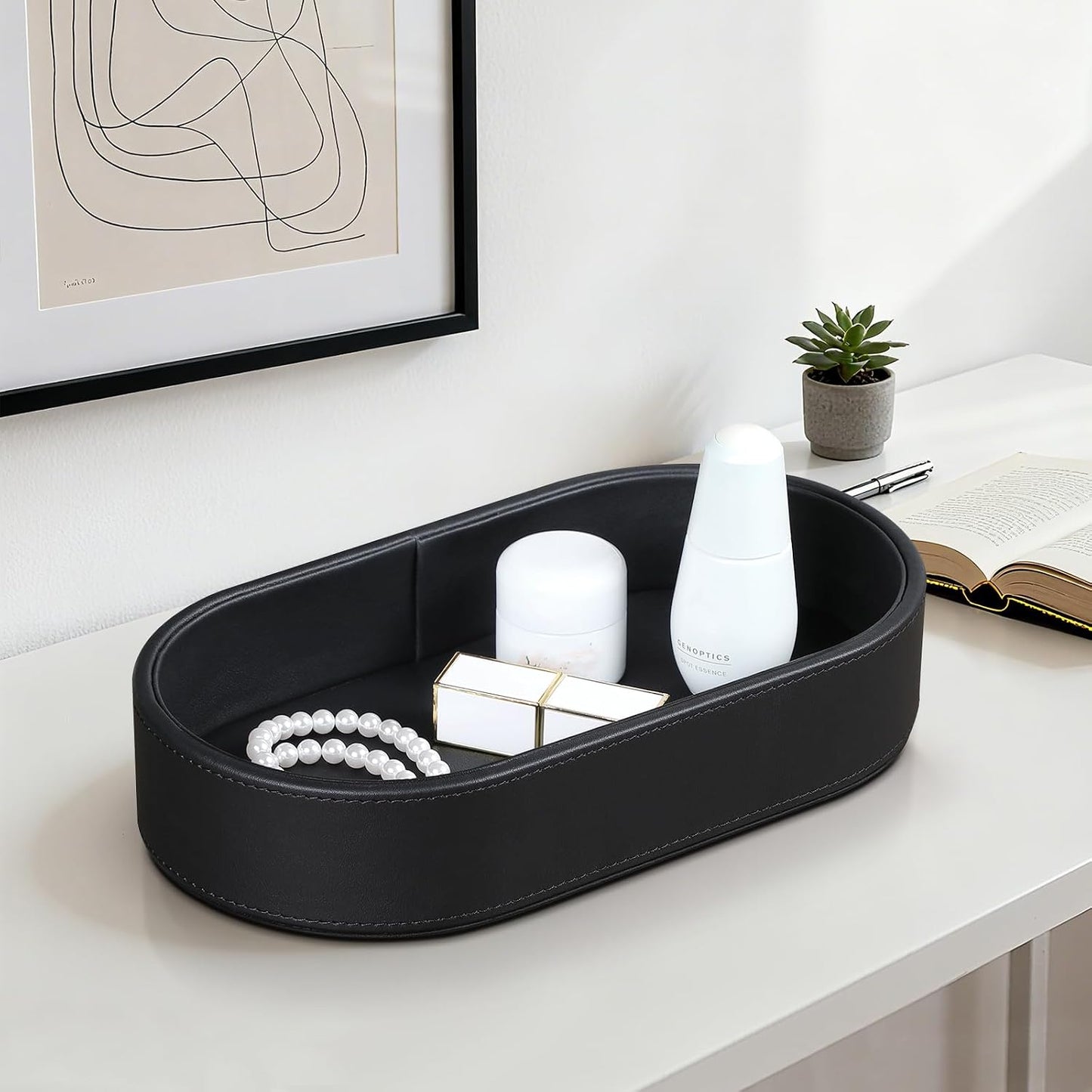 Oval Desk Valet Tray / Black