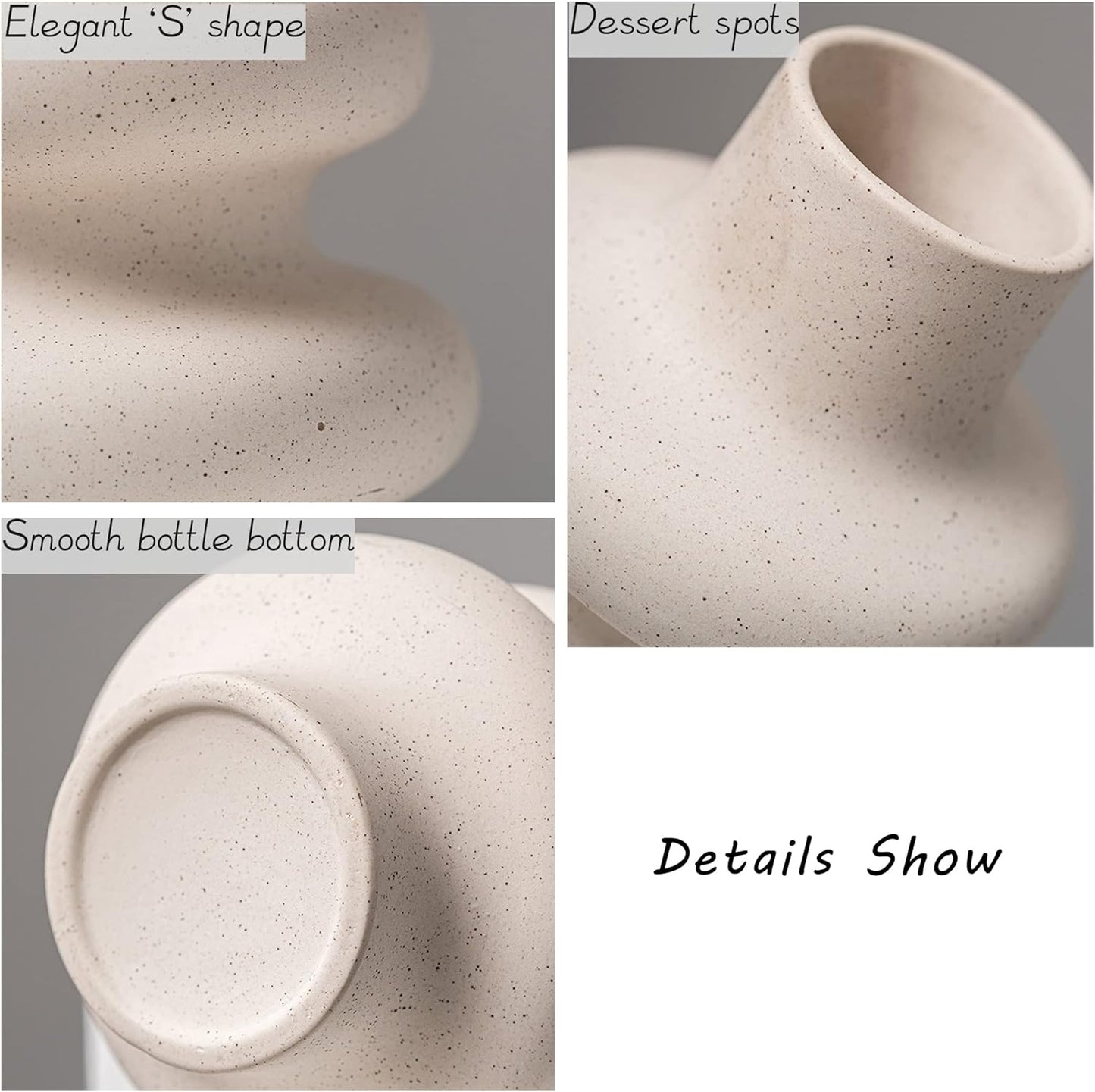 Ceramic Modern Dried Flower Vase / Off White A / Single Large