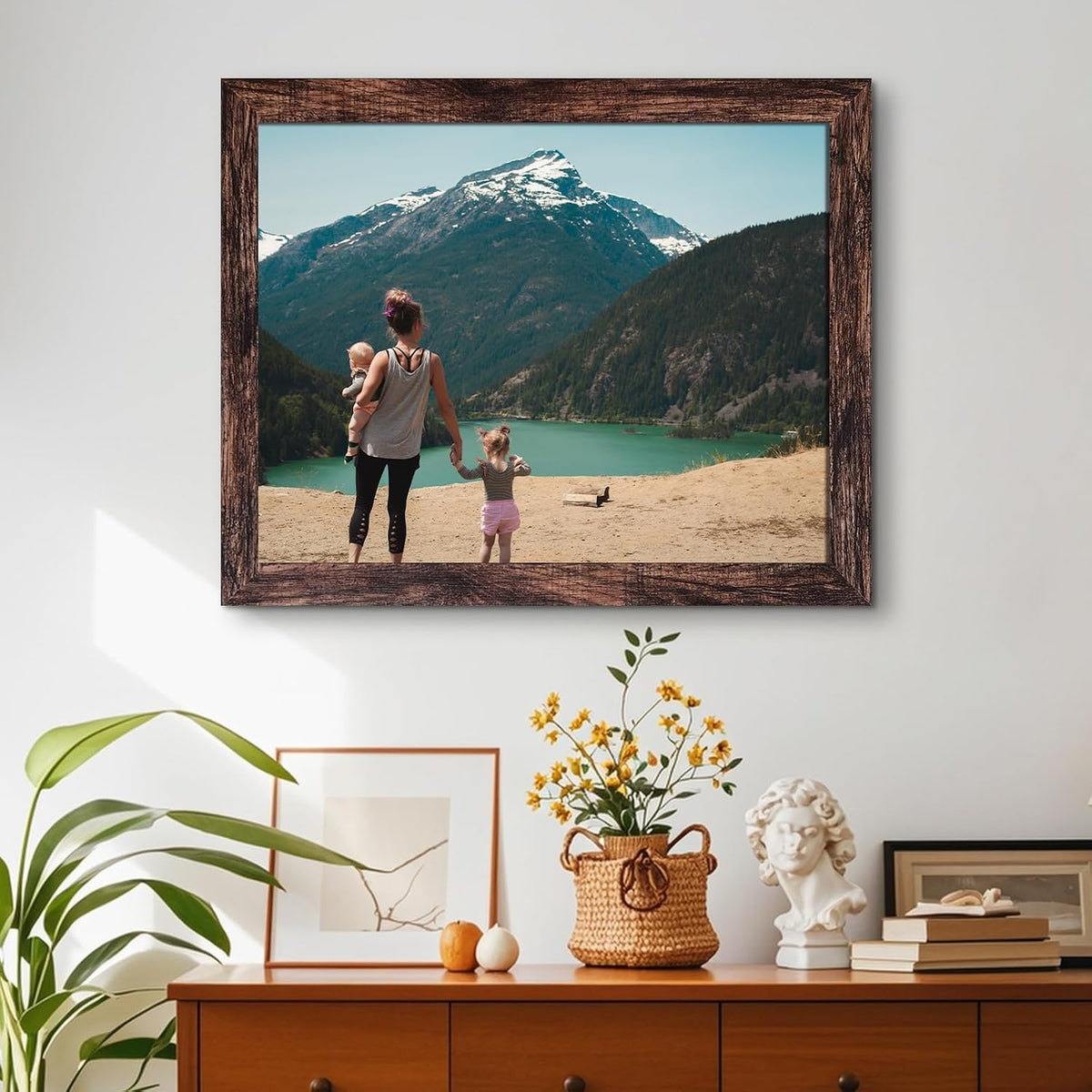 SESEAT 18x24 Frame Pack of 4, Gallery Poster Picture Frames for Wall Mounting, Rustic Brown