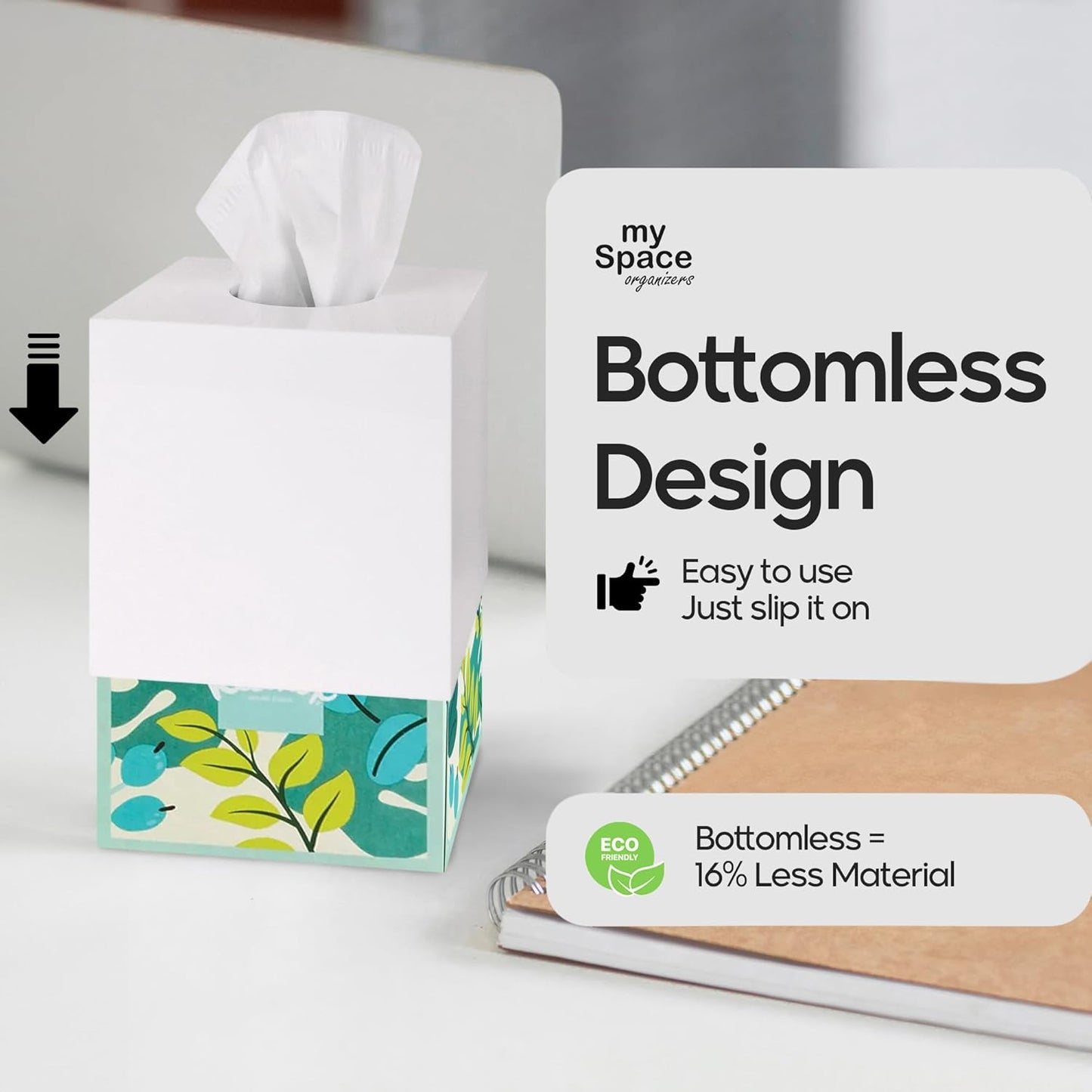 Acrylic Tissue Cover / White / Square