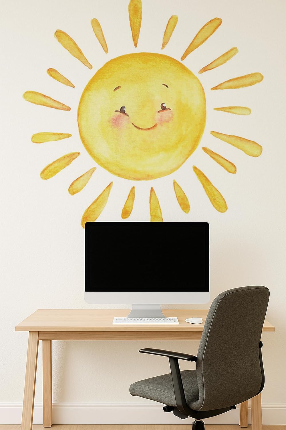 Boho Sun Wall Stickers Toddler Kids Vinyl Wall Decal Peel and Stick Removable Nature / 32.3 x 31.1