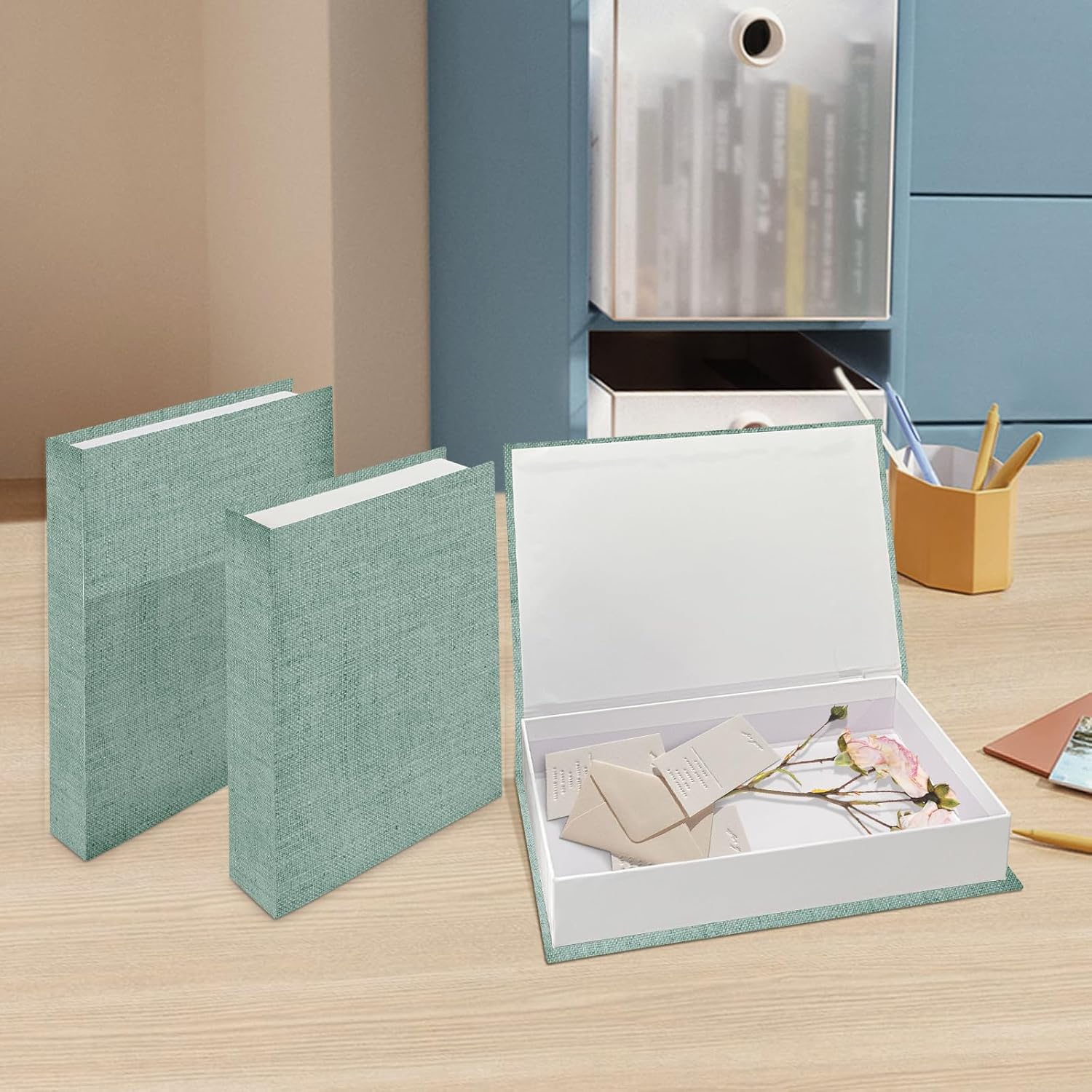 Faux Books for Decorative / Green / Set of 2