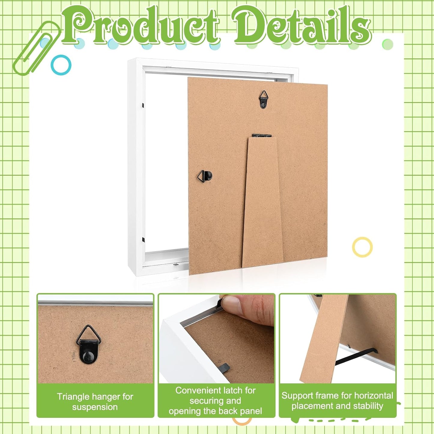 4 Pack 5 x 7in Shadow Box Frame, Shadow Boxes Display Cases with Adhesive Tape, Memory Box, 3D Picture Frame for Baby