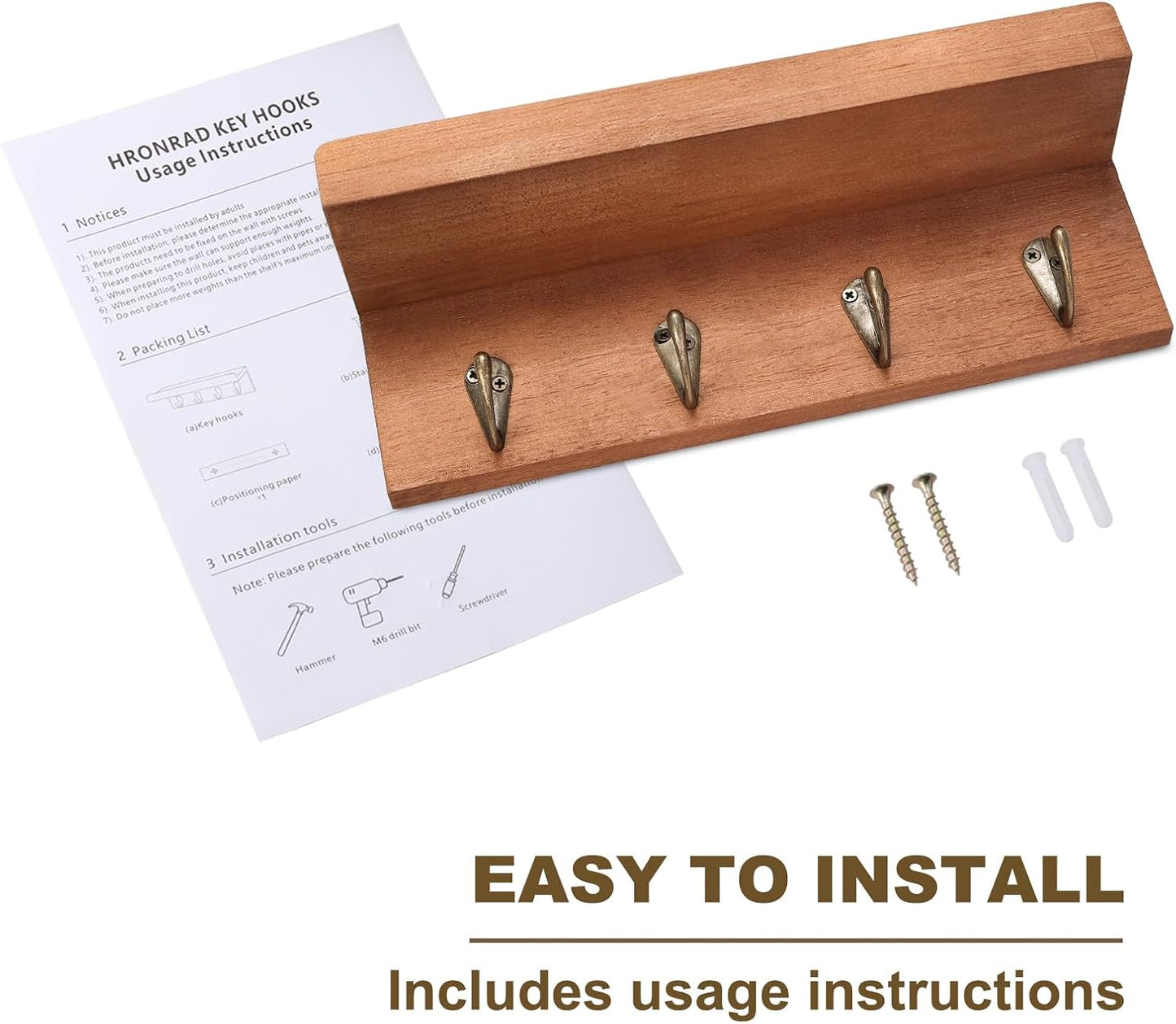 Rustic Key Holder / Brown - Oak