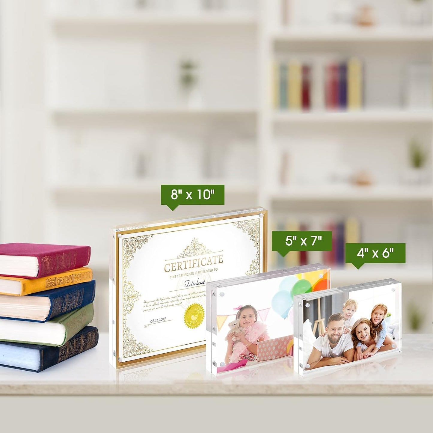 SYNTRIFIC Acrylic Frame 5x7, 5 x 7 Acrylic Picture Frame 6 PACK Clear Double Sided Magnetic Picture Frame, Free