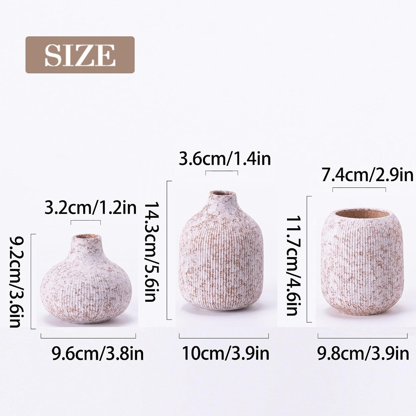 Modern Ceramic Vases Set 3 / 15 Floral
